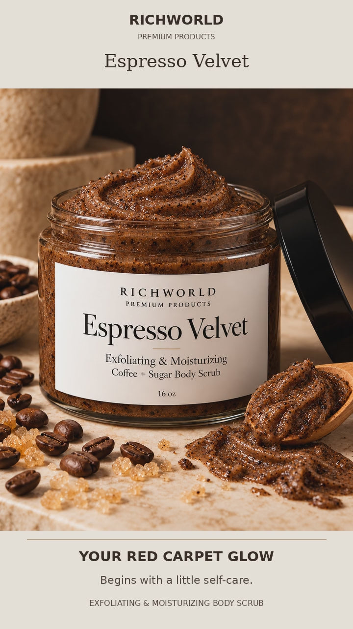ESPRESSO VELVET Exfoliating & Moisturizing Coffee + Sugar Body Scrub